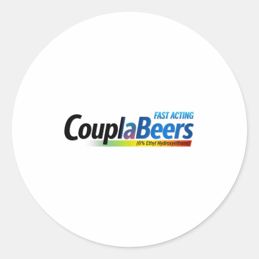 Couplabeers Couple Of Beers Funny Meme Fast Acting Runder Aufkleber (Vorderseite)
