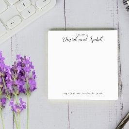 Couple 2 Names Script Address Formal Elegant Post-it Klebezettel