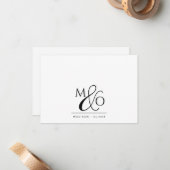 Couple Ampersand Monogram Mitteilungskarte (Vorderseite/Rückseite Beispiel)