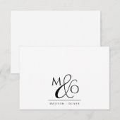 Couple Ampersand Monogram Mitteilungskarte (Vorne/Hinten)
