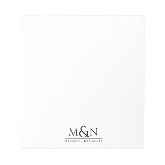 Couple Ampersand Monogram Notizblock (Vorderseite)