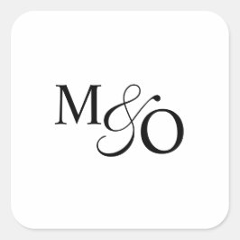 Couple Ampersand Monogram Quadratischer Aufkleber