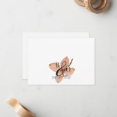 Couple Ampersand Monogram | Rustikales Wasserfarbe Mitteilungskarte (Vorderseite/Rückseite Beispiel)