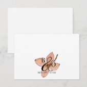 Couple Ampersand Monogram | Rustikales Wasserfarbe Mitteilungskarte (Vorne/Hinten)