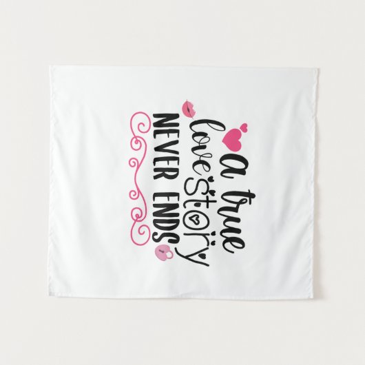 Couple Art A True Love Story endet nie Wandteppich (Vorderseite (Horizontal))