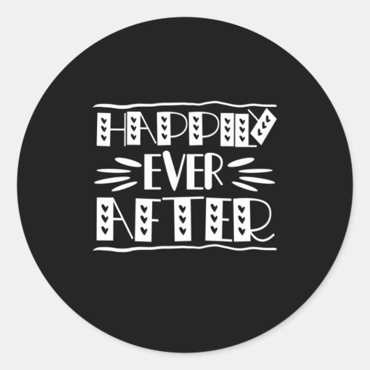 Couple Art glücklich immer nach Runder Aufkleber (Vorderseite)