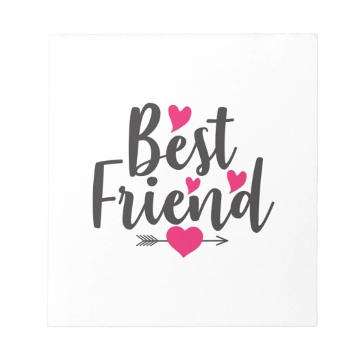 Couple Art Heart Best Friend Notizblock (Vorderseite)