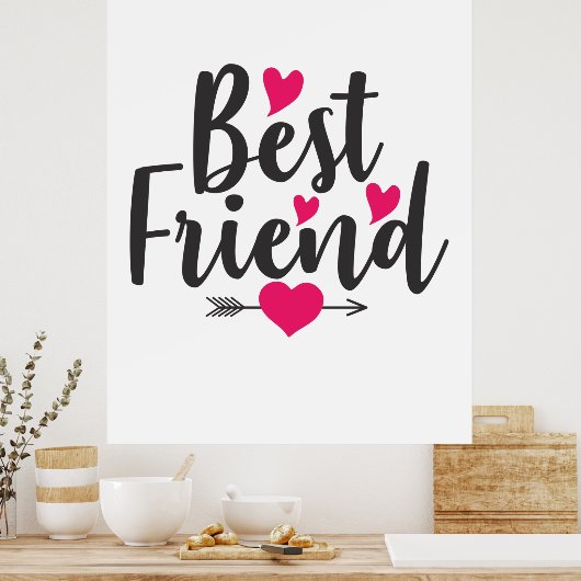 Couple Art Heart Best Friend Poster (Küche)