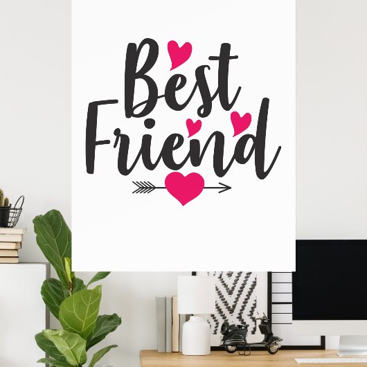 Couple Art Heart Best Friend Poster (Heimbüro)