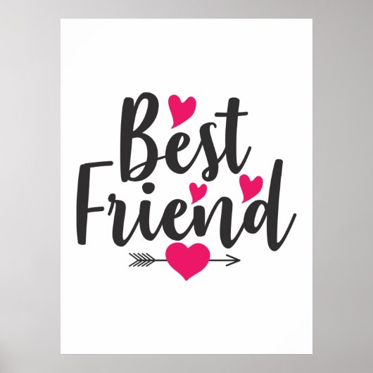 Couple Art Heart Best Friend Poster (Vorne)