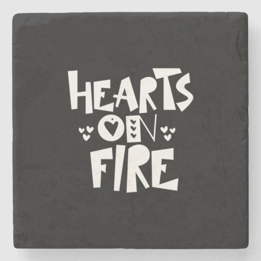 Couple Art hört auf Feuer Steinuntersetzer (Vorderseite)