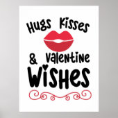 Couple Art Hugs Kisses and Valentine Wishs Poster (Vorne)