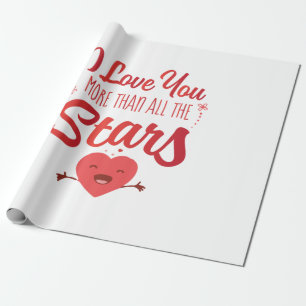 Couple Art I Liebe Sie mehr als alle Sterne Geschenkpapier