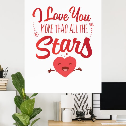 Couple Art I Liebe Sie mehr als alle Sterne Poster (Heimbüro)