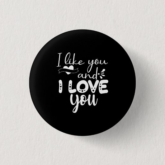 Couple Art I like You und I Liebe You Button (Vorderseite)