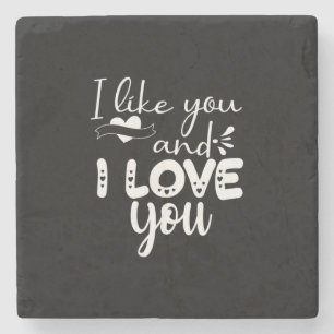 Couple Art I like You und I Liebe You Steinuntersetzer