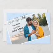 Couple at Beach Flat Save the Date Card (Vorderseite)