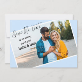 Couple at Beach Flat Save the Date Card