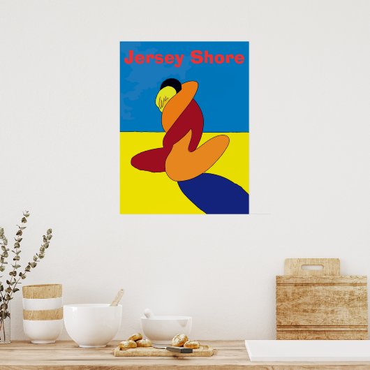Couple auf Jersey Shore Beach Abstrakt Poster (Küche)