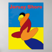 Couple auf Jersey Shore Beach Abstrakt Poster (Vorne)