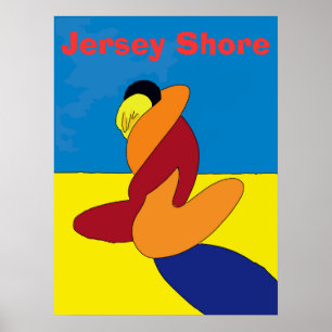 Couple auf Jersey Shore Beach Abstrakt Poster