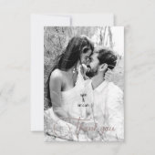 Couple B/W Foto & Names Wedding Blank Vielen Dank Dankeskarte (Vorderseite)