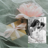 Couple B/W Foto & Names Wedding Blank Vielen Dank Dankeskarte