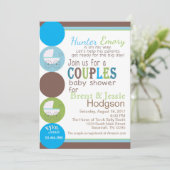 Couple Baby Dusche Einladung (Stehend Vorderseite)