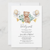 Couple Baby Shower Eucalyptus Bear Greenerenery Sc Einladung (Vorderseite)