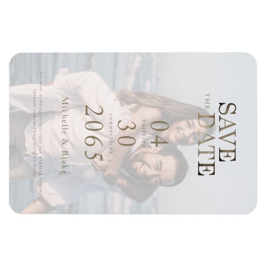 Couple Beach Foto Wedding Save the Date Magnet (Horizontal)
