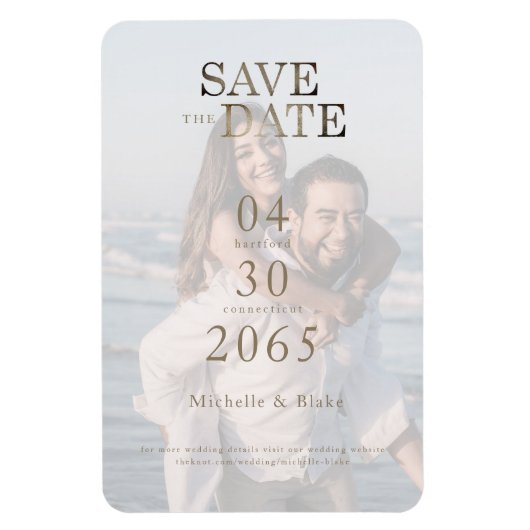 Couple Beach Foto Wedding Save the Date Magnet (Vertikal)