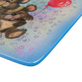 Couple Bear mit Heart Balloon Cutting Board Schneidebrett (Ecke)
