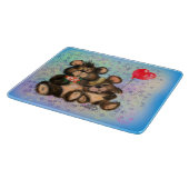 Couple Bear mit Heart Balloon Cutting Board Schneidebrett (Ecke)