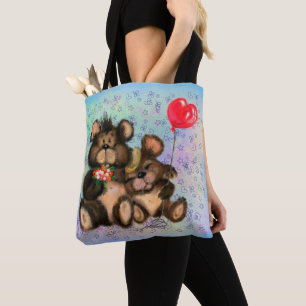 Couple Bear mit Heart Balloon Tragetaschen Tasche