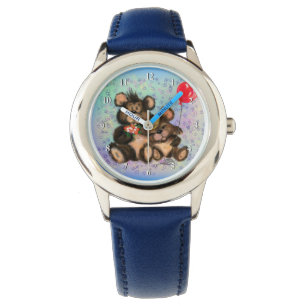 Couple Bear mit Heart Balloon Watch Geschenk Armbanduhr