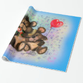 Couple Bear mit Herz Balloon Packpapier (Ungerollt)