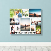 Couple BEST TIME JE Personalisiert Collage Leinwanddruck (Insitu (Holzboden))