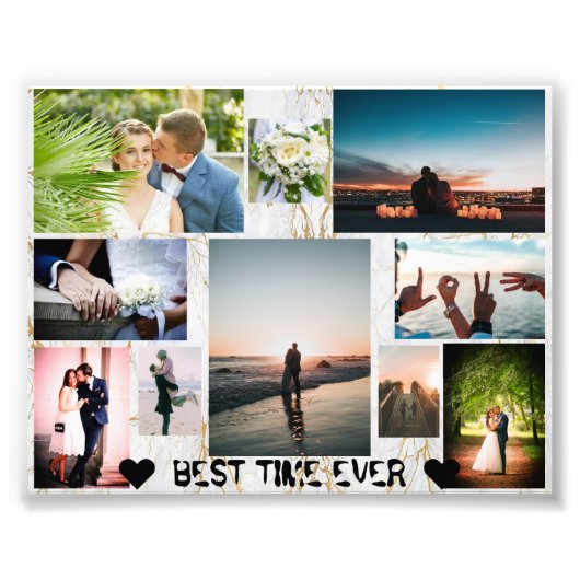 Couple BEST TIME JE Personalisiert Collage Poster (Vorne)