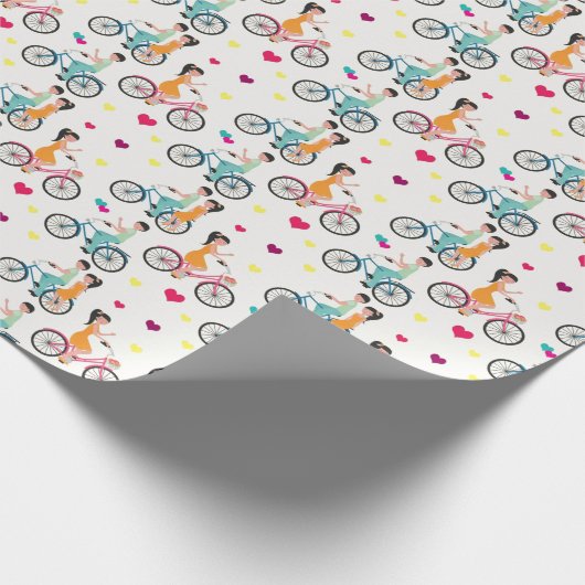 Couple Bicycle Riders Geschenkpapier (Ecke)