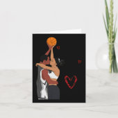 Couple Black Basketball I Liebe Sie Double oder No Karte (Vorderseite)