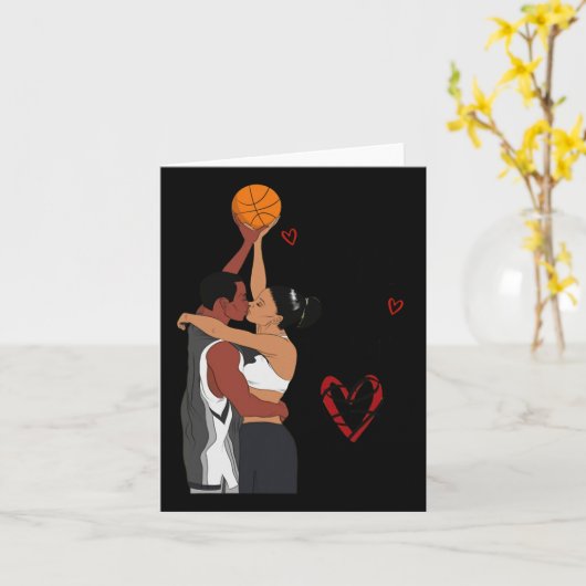 Couple Black Basketball I Liebe Sie Double oder No Karte (Gelbe Blume)