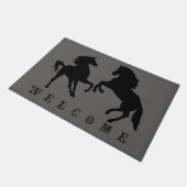 Couple Black Horse Doormat - Custom Colors Fußmatte (Schrägansicht)