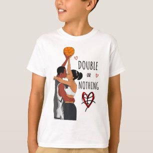 Couple Black Sketll Movies I Liebe You Card Histor T-Shirt