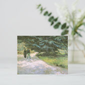 Couple & Blue Fir Tree Van Gogh Fine Art Postkarte (Stehend Vorderseite)