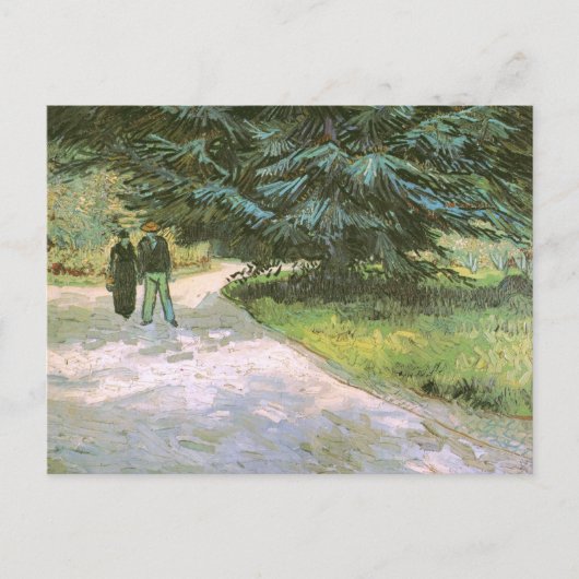 Couple & Blue Fir Tree Van Gogh Fine Art Postkarte (Vorderseite)