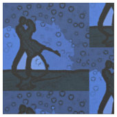 Couple Blue Silhouette Stoff (Nahaufnahme)
