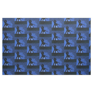 Couple Blue Silhouette Stoff
