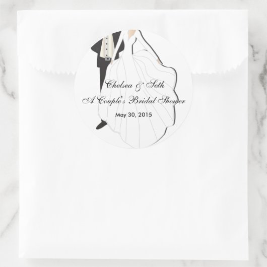 Couple-Brautparty Runder Aufkleber (Tasche)