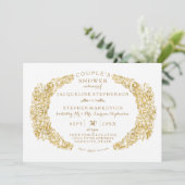 Couple Bridal Dusche graviert BlumenAcanthus Leaf Einladung (Stehend Vorderseite)