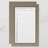 Couple Bridal Polterabend Games - Burlap (Vorne/Hinten)